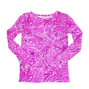 Lilly Pulitzer Sammy Pajama Top in Cerise Pink Pinkie Promises Print Size 4
